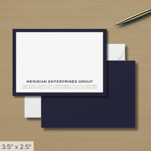 Carte De Correspondance Typographie classique bleu marine
