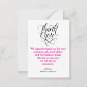 Carte De Correspondance typographie classique merci photo mariage (Dos)