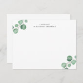 Carte De Correspondance Typographie classique simple d'Eucalyptus (Devant / Derrière)