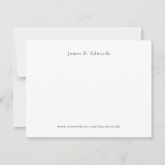 Carte De Correspondance Typographie Classique Simple Professionnel (Devant)