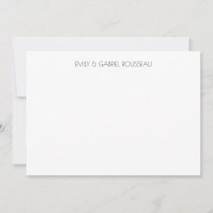 Carte De Correspondance Typographie Couple Nom Minimaliste