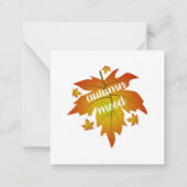 Carte De Correspondance Typographie de l'humeur d'automne feuille d'érable (Dos)