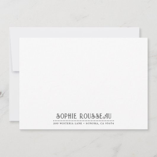 Carte De Correspondance Typographie décorative personnalisée unique (Devant)