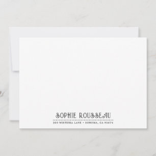Carte De Correspondance Typographie décorative personnalisée unique