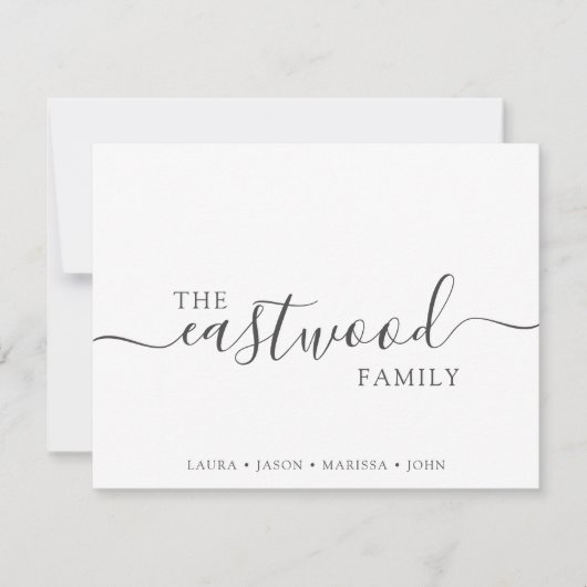 Carte De Correspondance Typographie du nom de famille (Devant)