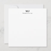 Carte De Correspondance Typographie élégante à monogramme (Devant)