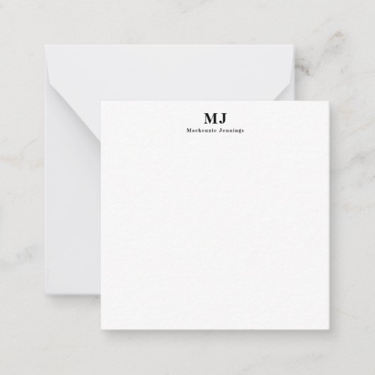 Carte De Correspondance Typographie élégante de monogramme (Devant)