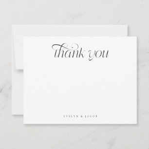 Carte De Correspondance Typographie Élégante en Spirale Mariage Blanc