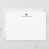 Carte De Correspondance Typographie moderne bleu marine Monogramme (Devant)