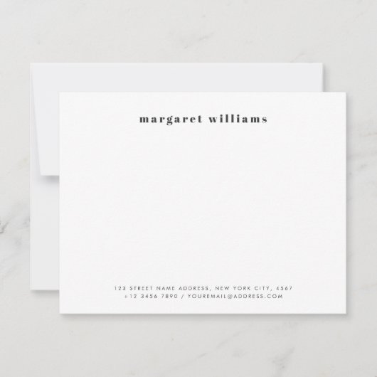 Carte De Correspondance Typographie moderne en gras Nom Bureau (Devant)