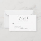 Carte De Correspondance Typographie moderne mariage budget simple RSVP (Devant)