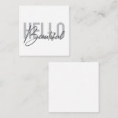 Carte De Correspondance Typographie moderne, simple, cool Bonjour Belle (Devant / Derrière)