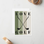 Carte De Correspondance Typographie moderne simple Golf Blond (Devant/Arrière en situation)