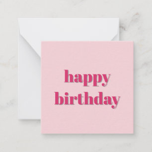 Carte De Correspondance Typographie Rétro Rose Anniversaire Moderne