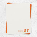 Carte De Correspondance Typographie vintage Monogramme Retro Orange élégan<br><div class="desc">Un design vintage de carte pour notes monogramme avec une typographie rétro qui peut être facilement personnalisée avec votre nom et vos initiales pour créer un design personnalisé unique papeterie! Le design se compose d'un arrière - plan classique à la crème d'ivoire de style ancien, ainsi que d'une police orange...</div>