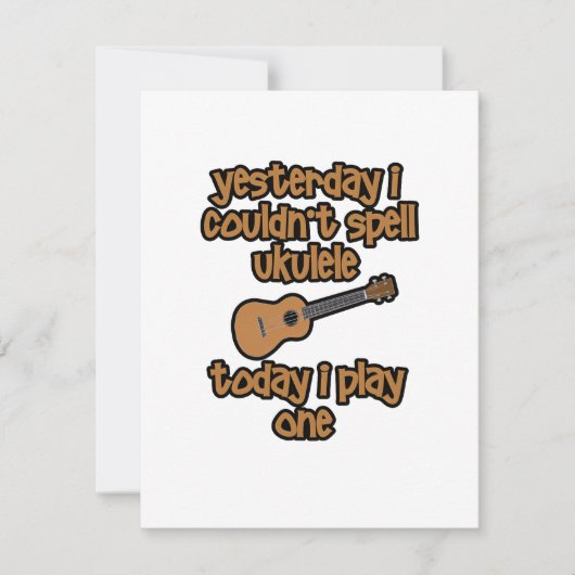 Carte De Correspondance Ukulele Original Drôle (Devant)