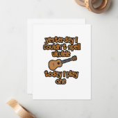 Carte De Correspondance Ukulele Original Drôle (Devant/Arrière en situation)