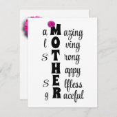 Carte De Correspondance Un bel hommage à l'amour et à la force de maman (Devant / Derrière)