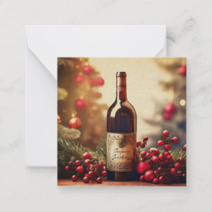 Carte De Correspondance Un cadeau de vin pour les vacances d'hiver