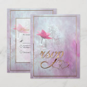 Carte De Correspondance Un Découpe Rose/Or unique (Devant / Derrière)