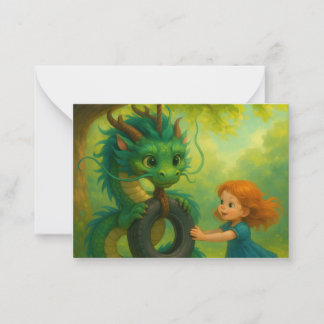 Carte De Correspondance Un Dragon Bébé Asiatique Vert avec Imaginaire des 