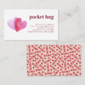 Carte De Correspondance Un étau de poche | Coeurs aquarelles (Devant / Derrière)