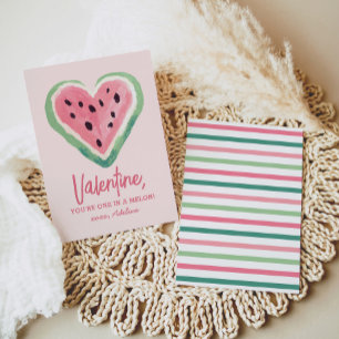 Carte De Correspondance Un jour dans un Melon Watermelon Enfants Valentine