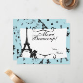 Carte De Correspondance Un parti parisien remercie note en rose (Devant/Arrière en situation)