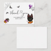 Carte De Correspondance Un petit boo Halloween chat noir (Devant / Derrière)