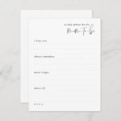 Carte De Correspondance Un petit conseil pour la future maman (Devant / Derrière)