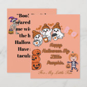 Carte De Correspondance Un voeu d'Halloween Éffrayant et sucré (Devant / Derrière)