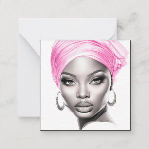 Carte De Correspondance Une femme afro-américaine élégante en rose