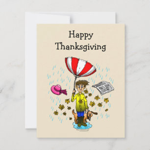 Carte De Correspondance Une journée de Thanksgiving pluvieuse