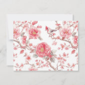 Carte De Correspondance Une note de | Fleur de Chinoiserie Rose (Dos)