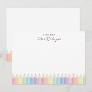 Carte De Correspondance Une note de la part du professeur des crayons past