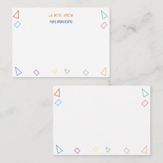 Carte De Correspondance Une note de l'enseignant Gift (Devant / Derrière)