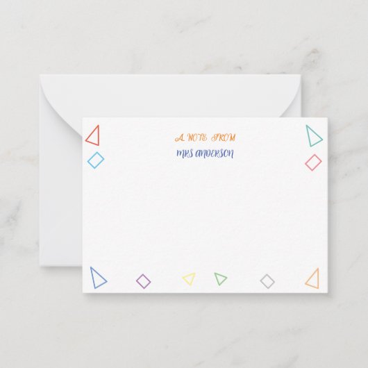 Carte De Correspondance Une note de l'enseignant Gift (Devant)