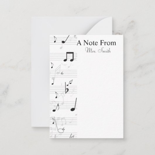 Carte De Correspondance Une Note Du Musicien De Whimsical Music Note (Devant)