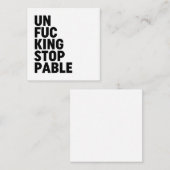 Carte De Correspondance Unfu*kingstoppable (Devant / Derrière)