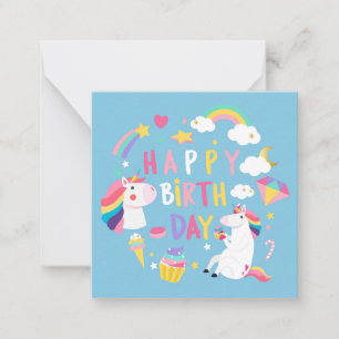 Carte De Correspondance Unicorn Joyeux anniversaire