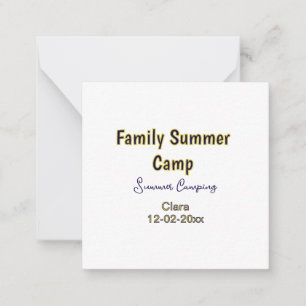 Carte De Correspondance Vacances de camping en famille ajoutez nom dateÉté