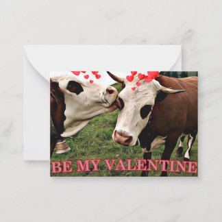 Carte De Correspondance Vaches de la Saint-Valentin