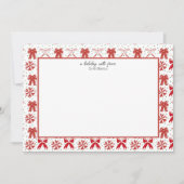 Carte De Correspondance Vaches de Noël rouges et blanches (Devant)