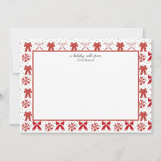 Carte De Correspondance Vaches de Noël rouges et blanches (Devant)