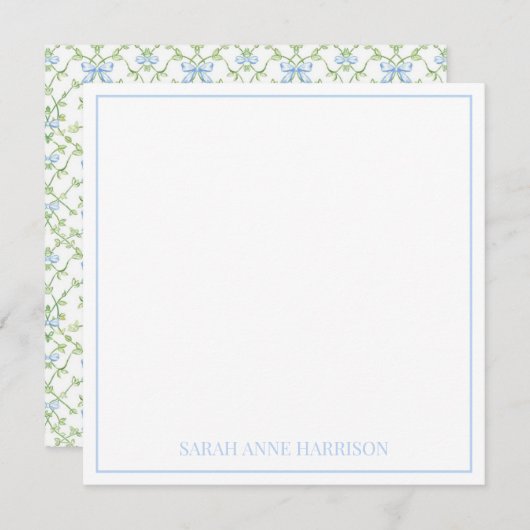 Carte De Correspondance Vaches et vignes bleues et vertes (Devant / Derrière)