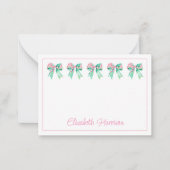 Carte De Correspondance Vaches florales roses et turquoise (Devant)