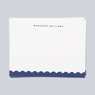 Carte De Correspondance Vague Bleu Marine Simple Minimaliste