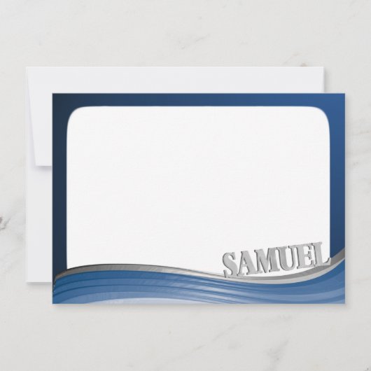 Carte De Correspondance Vague en acier avec le nom note plate (Devant)