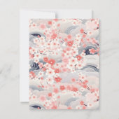 Carte De Correspondance Vagues de la marine Sakura Élégante florale (Dos)
