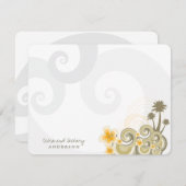 Carte De Correspondance Vagues tropicales Hibiscus jaune Destination Maria (Devant / Derrière)